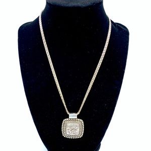 Brighton Chris Filigree Square Silver Long Necklace
